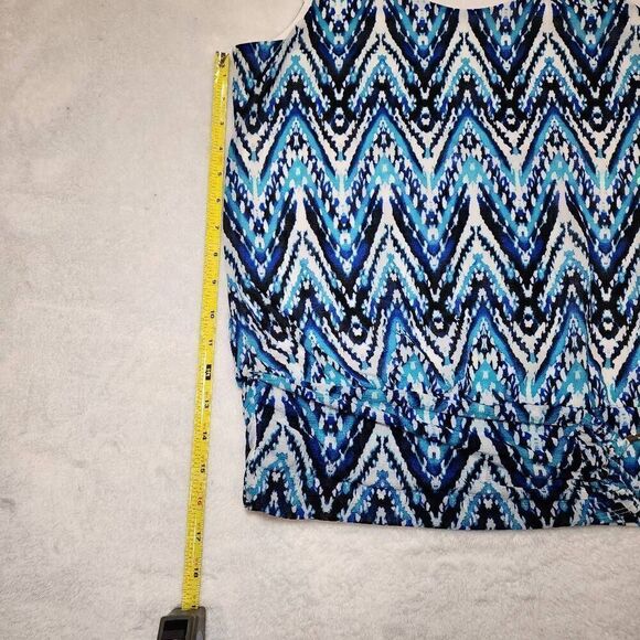 AB STUDIO Blouse Blue Black Tank Top Size S Small Sleeveless - Picture 8 of 9